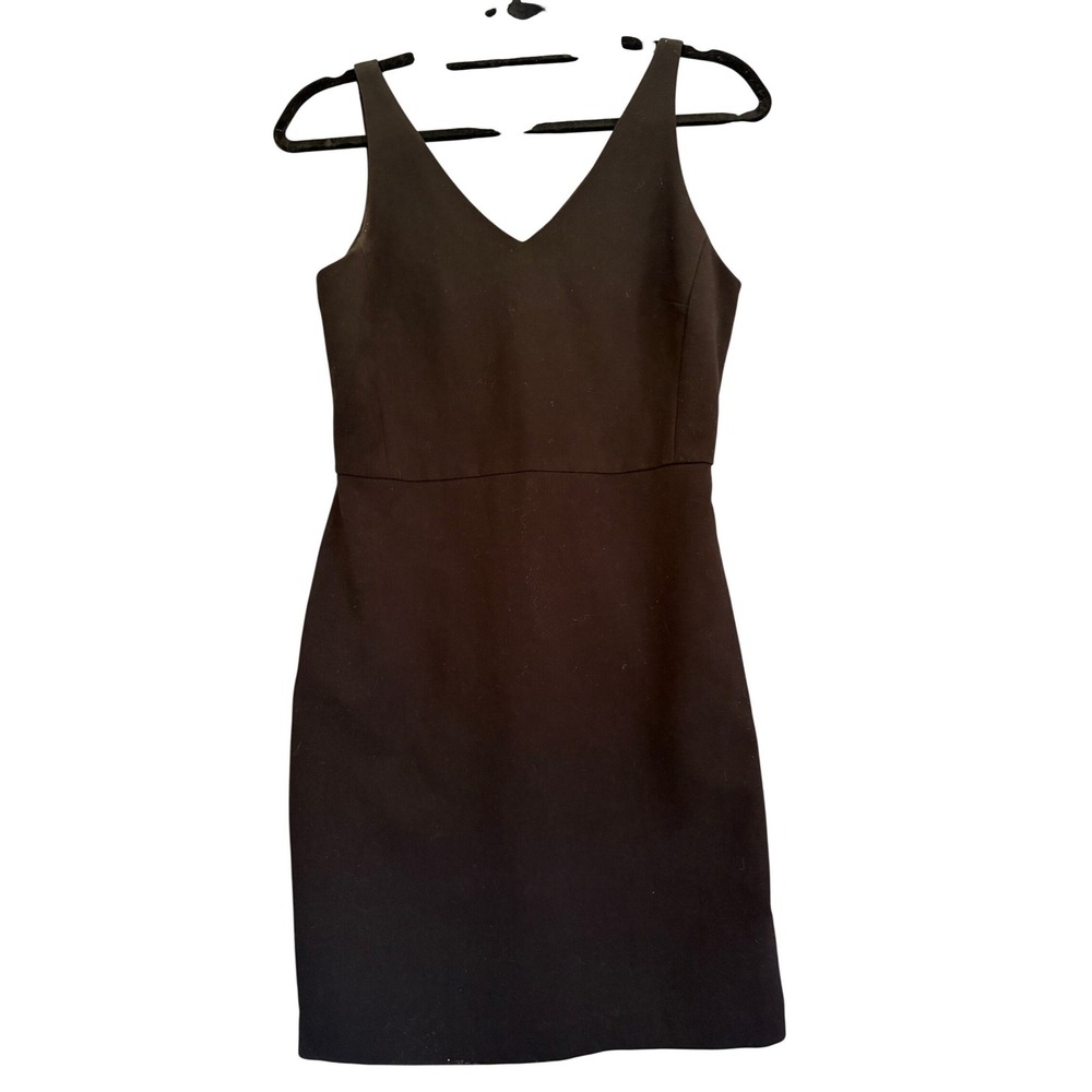 Ann Taylor‎ LOFT Black V-Neck Sleeveless Sheath Dress Size 2 Professional Career